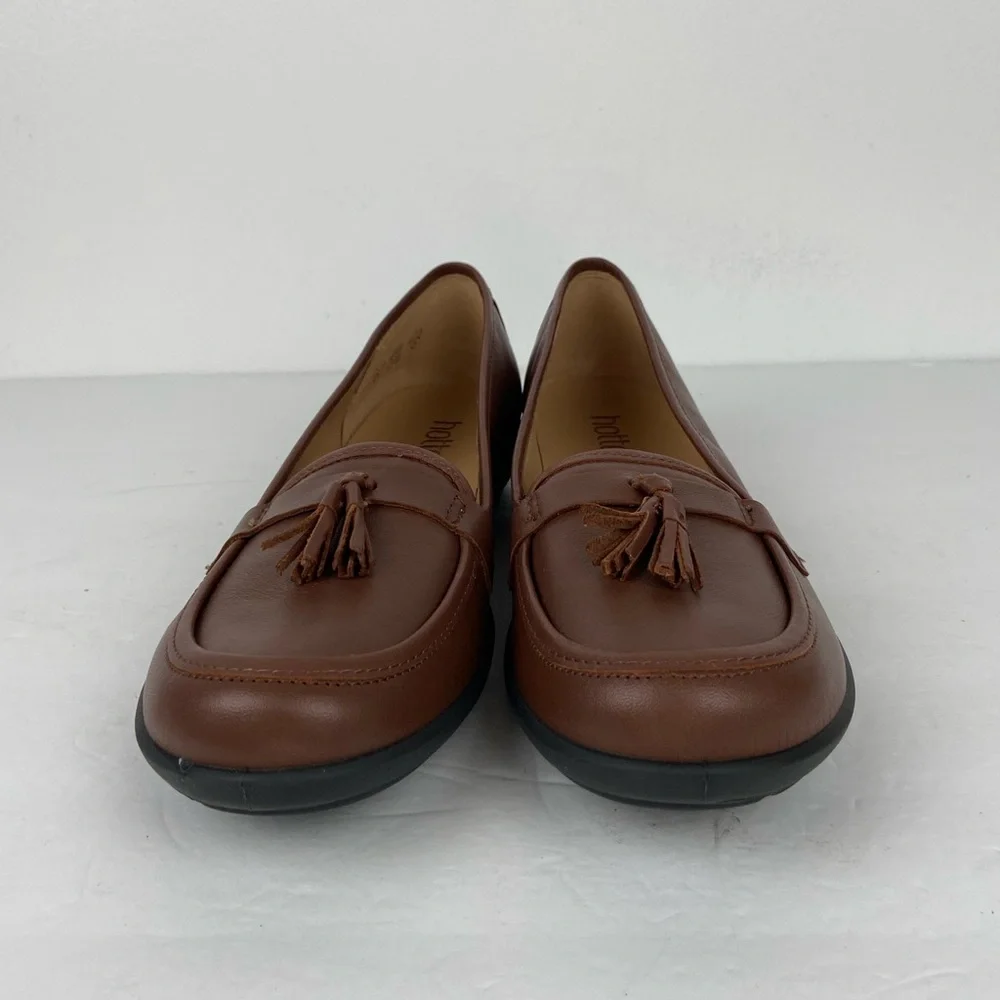 Hotter Alice Women's Tassel Loafers Size 8 Color Brown Leather Preppy‎ Career